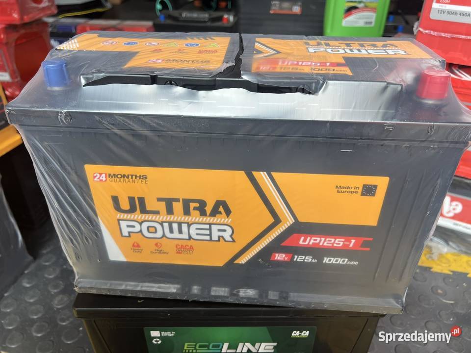 Akumulator Ultra Power 12V 125Ah 1000A MOCNY AKU Części samochodowe Siedlce