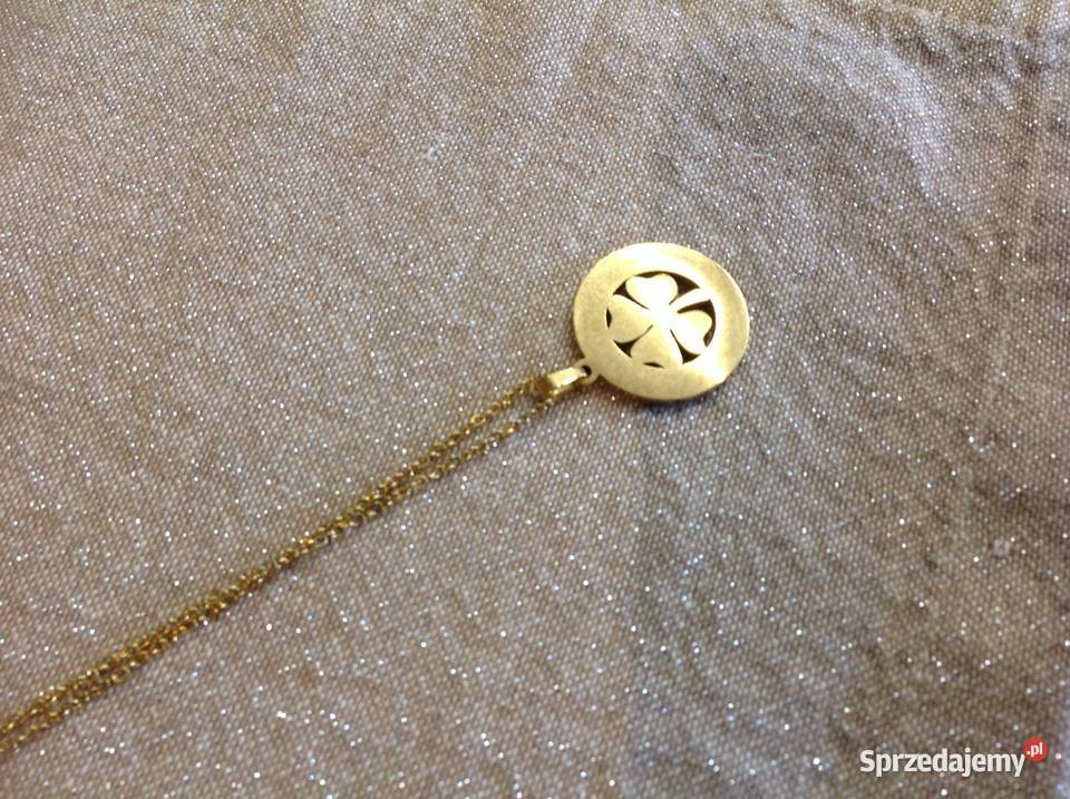 Damski Złoty Naszyjnik Choker z Koniczynką Nowa Sól