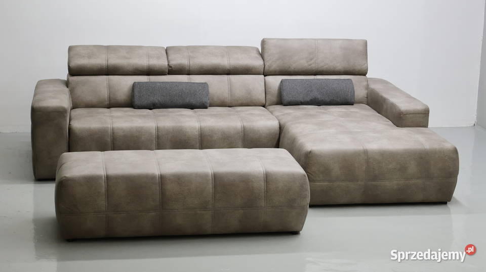 TOL Narożnik szary brązowa regulowane zagłowki 172cm wielkopolskie Poznań