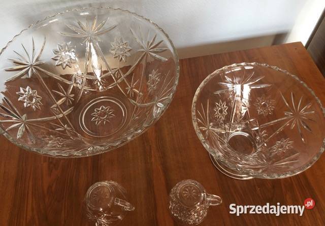 Vintage Zestaw eleganckich szklanych naczyń do Nowy Sącz
