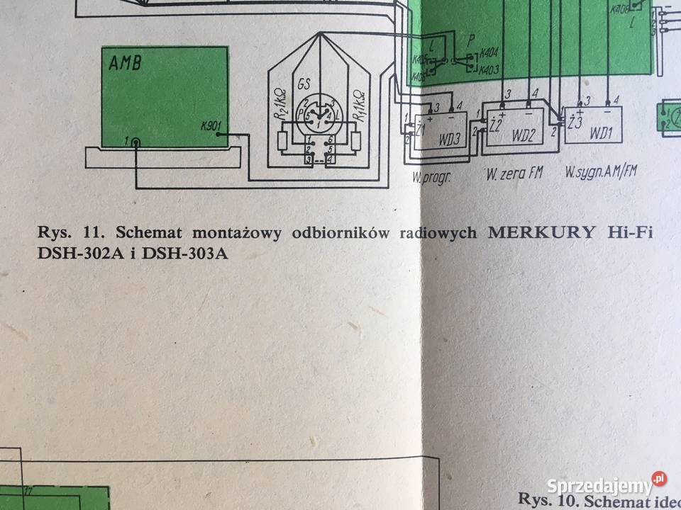 Radio Merkury HiFi DSH 302A303A schematy DTR Kołobrzeg sprzedam