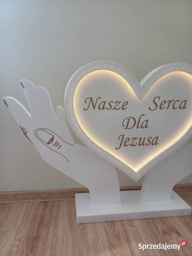 Serce z oświetleniem led dłonie dekoracja Dobrzyca
