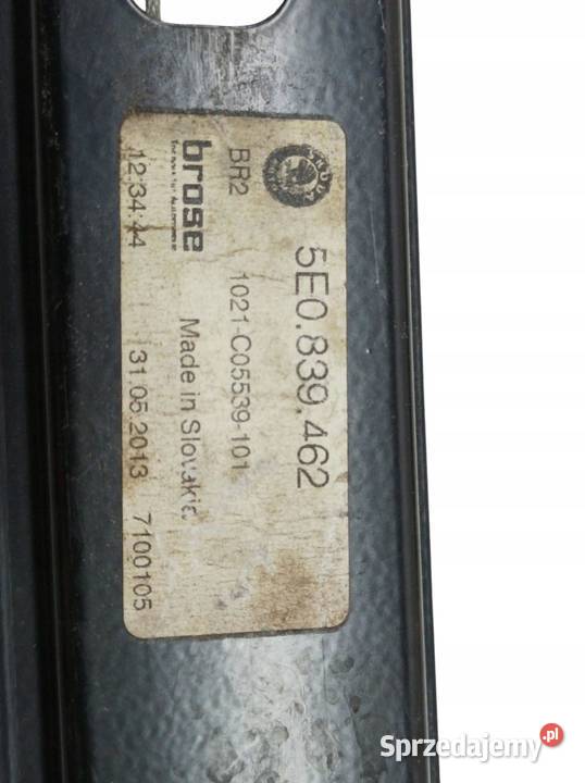MECHANIZM SZYBY PRAWY TYŁ HB 5E0839462