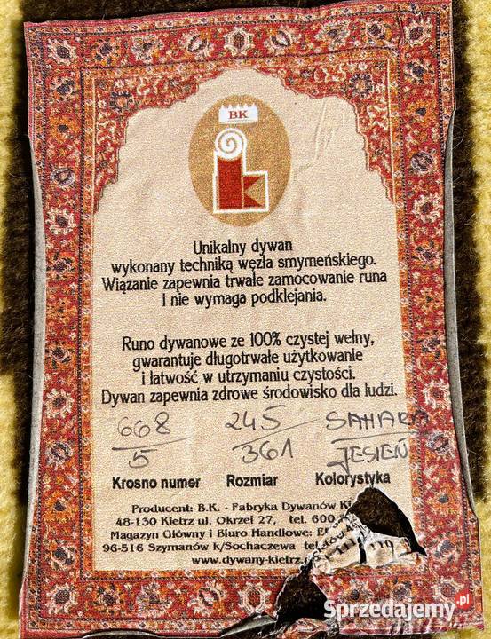Unikalny dywan 100 wełny SAHARA tkany techniką Brwinów