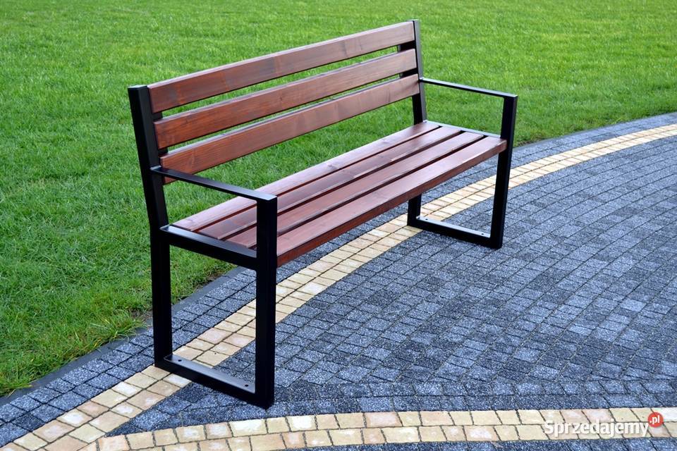 ławka ogrodowa parkowa miejska z podłokietnikiem Zalesie
