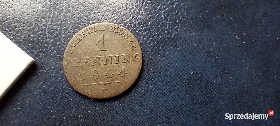 Stare monety 1 fenig 1844 Niemcy Lesko