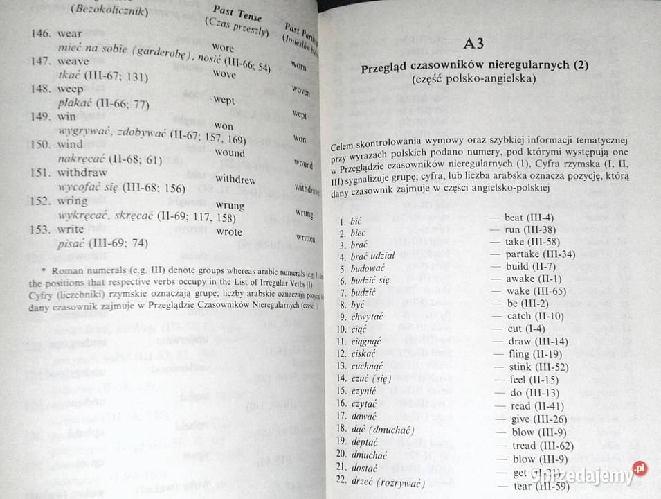 Leksykon angielskich czasowników nieregularnych Chełm