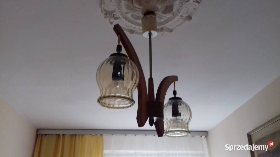 Żyrandol dwuramienny drewniany do sprzedania Kraków
