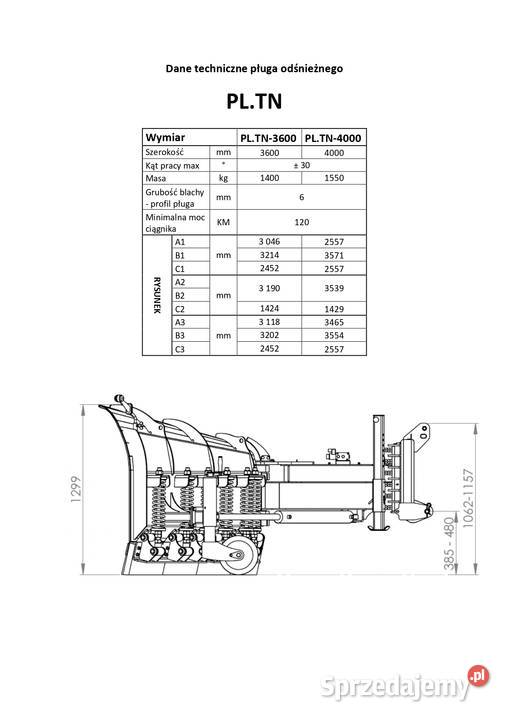 Pług do śniegu śnieżny składany Tytan nieuszkodzony Rogóźno