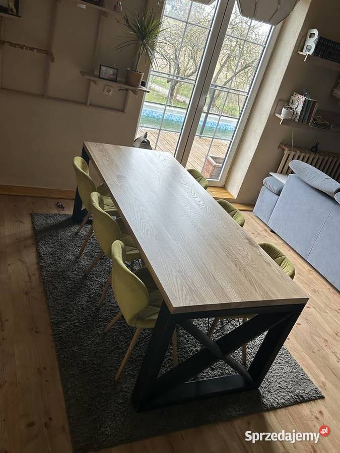 Komplet stół i stolik dębowy loft 75cm Giżycko