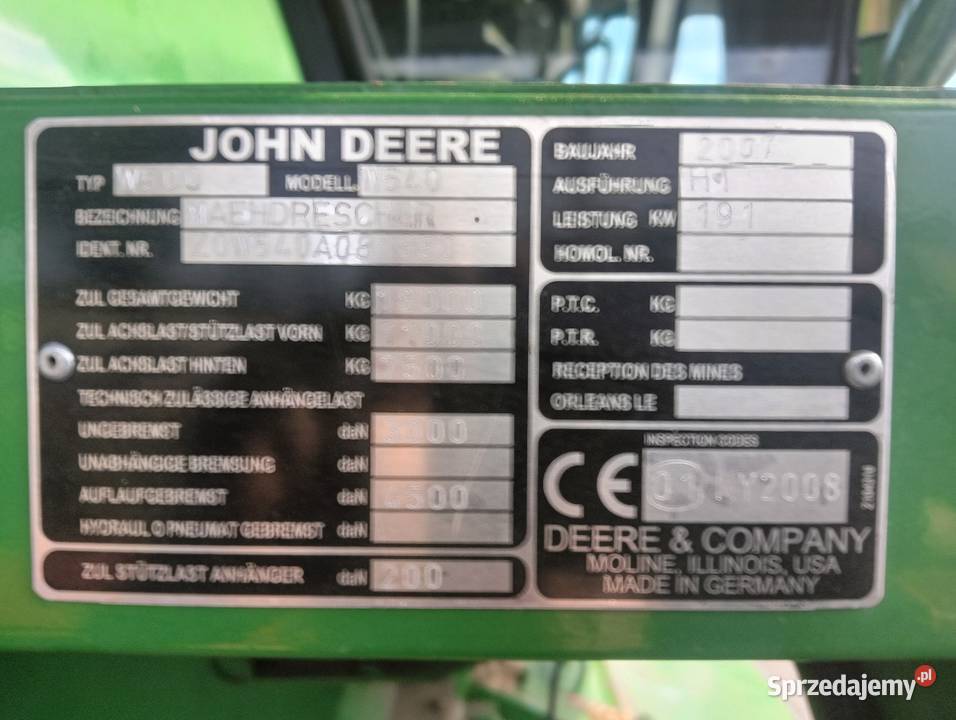John Deere W 540 t550 Claas tucano 430 mega 204 Sochaczew