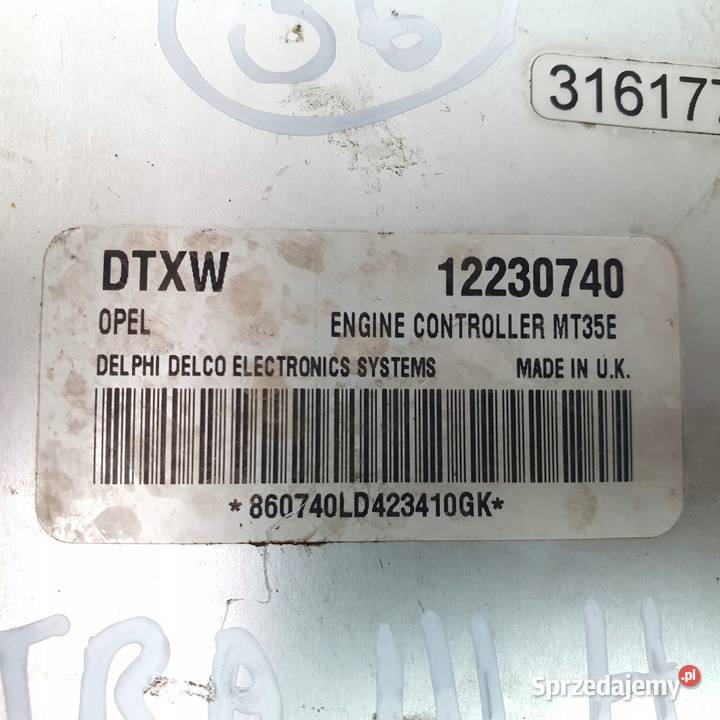 STEROWNIK SILNIKA Opel Astra H 16 16V 12230740 osobowe Chełm sprzedam