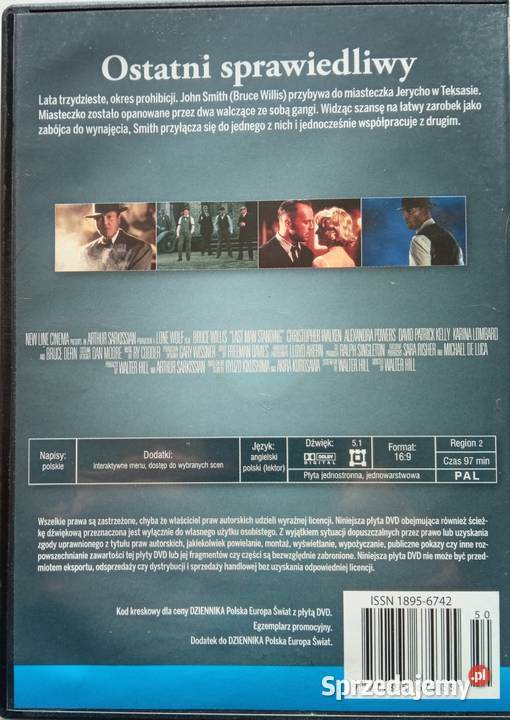 Ostatni sprawiedliwy DVD Bruce Willis Łódź