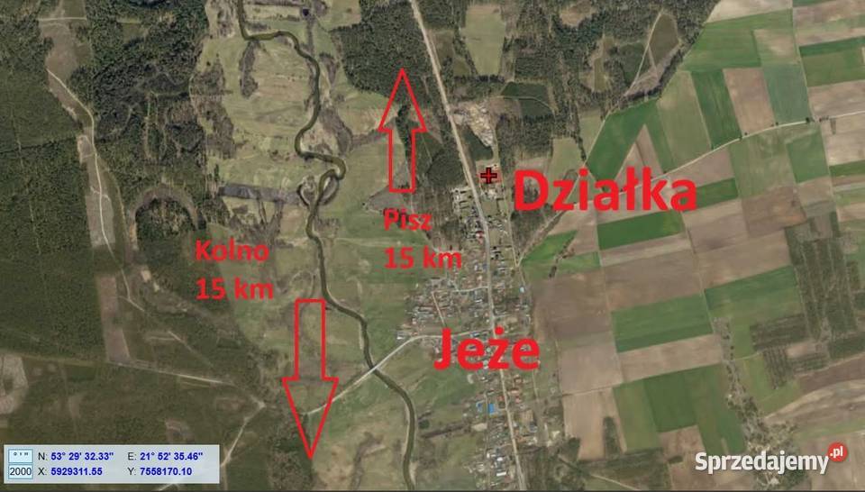 Działka budowlana o pow 3 499 m we wsi Jeże kanalizacja