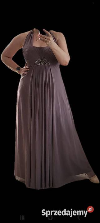 Sukienka długa kolor czekadowy cappuccino 42 Inny wzór Kalety sprzedam
