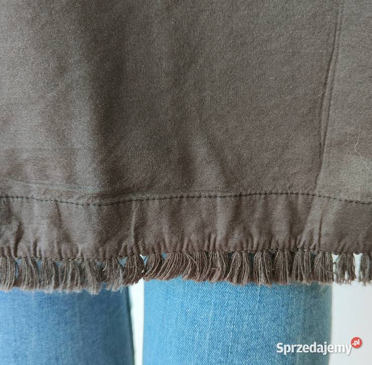 Bawełniana tunika 40 L 42 XL biała czarna wzór