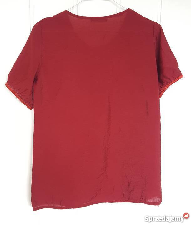 Bordowa bluzka top Rosseline L XL dekolt krótki Bluzki i koszule
