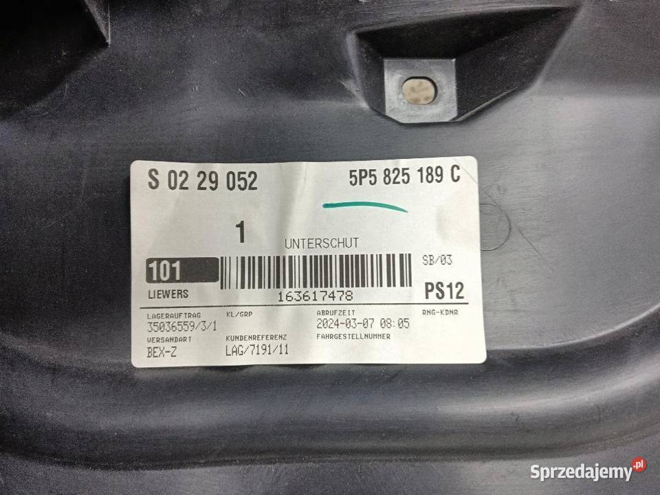 OSŁONA ZDERZAKA TYŁ TYLNA SEAT ALTEA 5P5825189 Podszybia Części samochodowe sprzedam