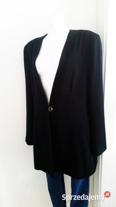 Czarna przedłużana marynarka klasyka vintage czarny mazowieckie Warszawa