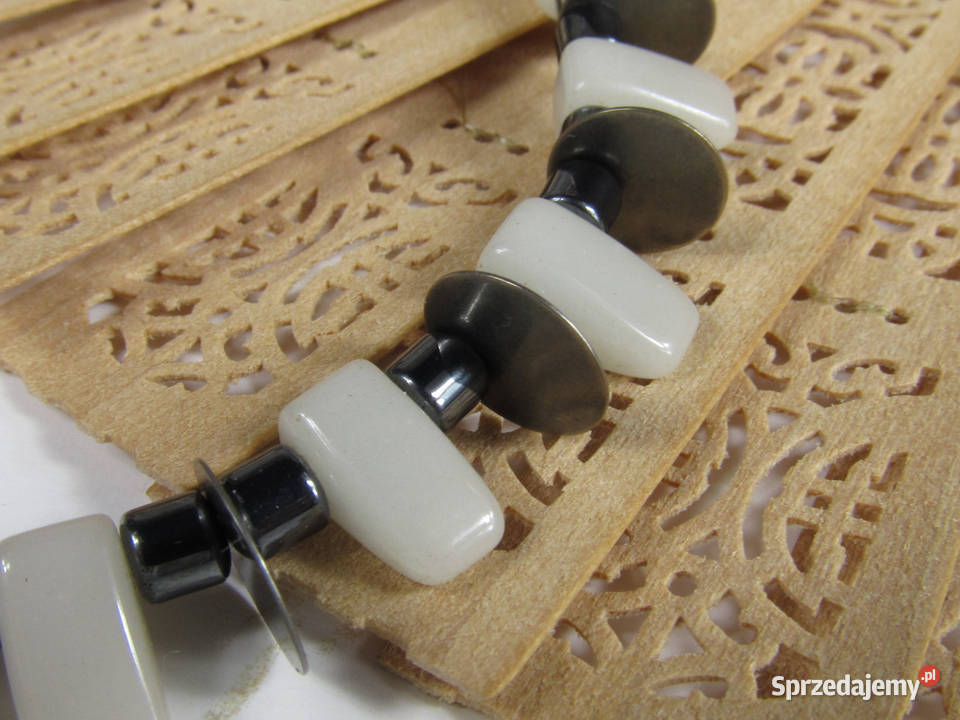 Bransoletka kolczyki zestaw biały grafitowy Katowice sprzedam