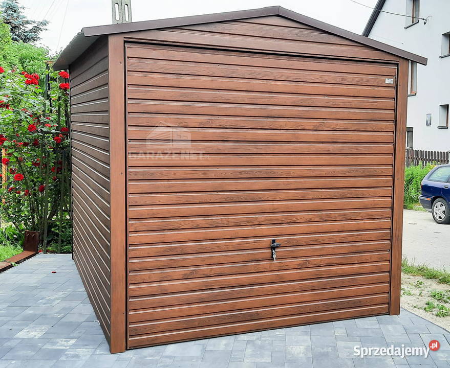 GARAŻ BLASZANY 3m x 5m DWUSPAD BRAMA UCHYLNA