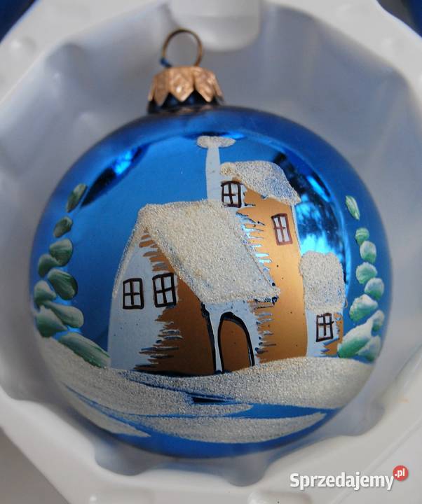 Bombki szklane choinkowe ręcznie malowane Wojag lubelskie Lublin