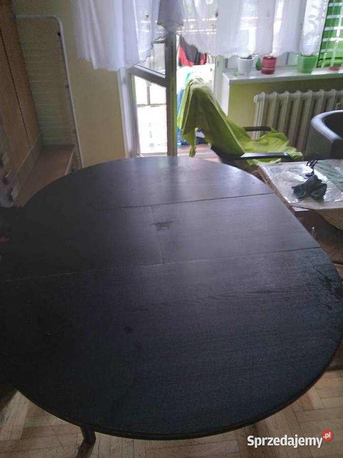 Piękny drewniany stół w kolorze czarnym 149cm Łódź