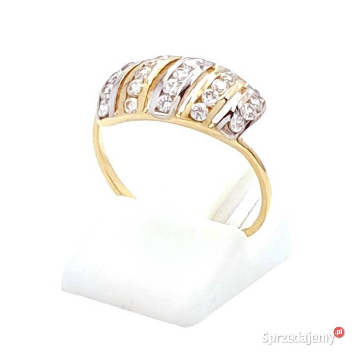Pierścionek r14 Złoty pr333 z kamieniami Z395 złote Poznań