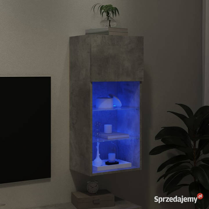Szafka TV z LED szarość betonu 405x30x90 RTV Warszawa