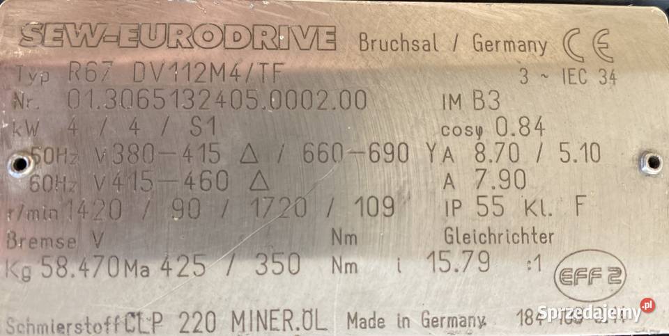 motoreduktor przekładnia 4kW 90obr SEW Pigża