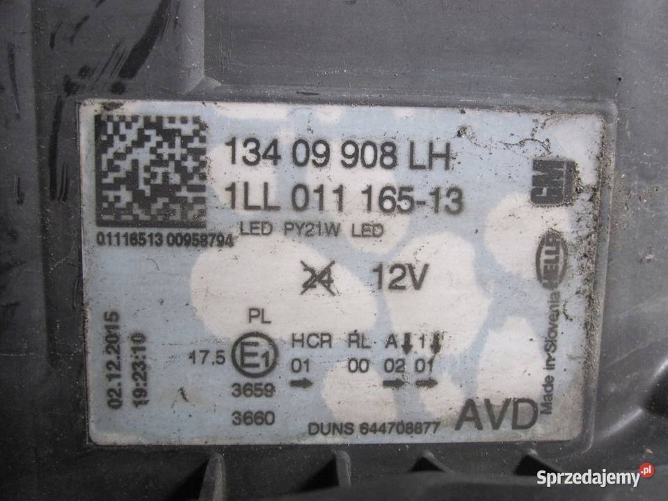 INSIGNIA A I LIFT 16r lampa lewa przód 13409908 Lampy przednie Kielce sprzedam