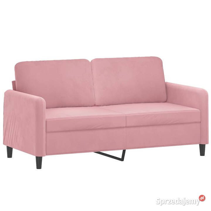 Sofa 2osobowa różowy 140 tapicerowana aksamitem Sofy i kanapy