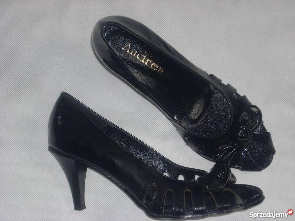 NOWE czółenka Skórzane SKÓRA Ażur 39 Eleganckie czarny Nowy Sącz