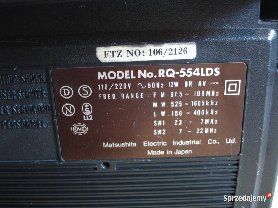 Radiomagnetofon PANASONIC NATIONAL RQ554 Zielona Góra