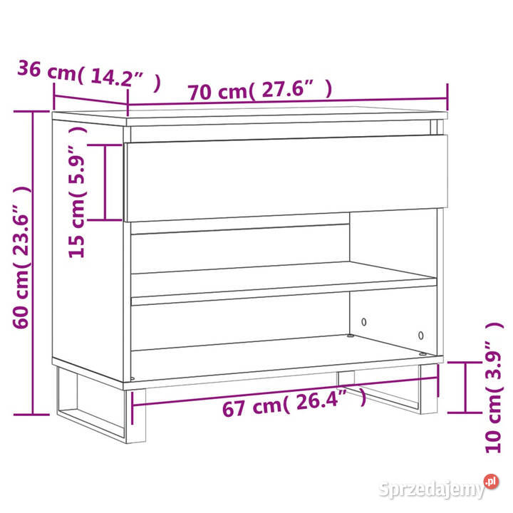 Szafka na buty wysoki połysk biała 70x36x60 Warszawa
