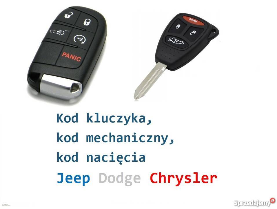 Kod mechaniczny, kod nacięcia, kod kluczyka Jeep Dodge