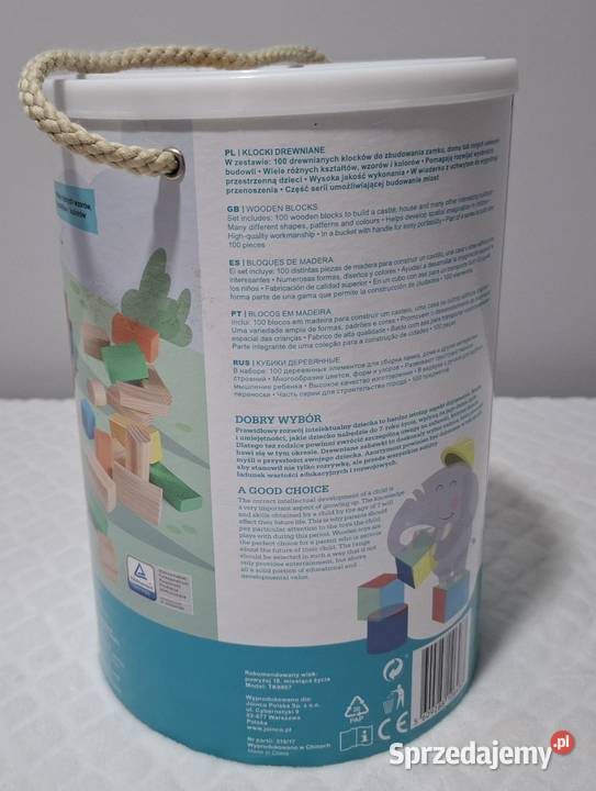 Klocki drewniane z sorterem 100 elementów Elefun Czeladź sprzedam