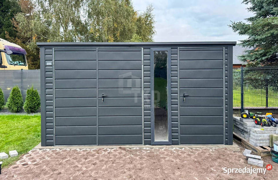 Schowek domek ogrodowy 4x3m brama dwuskrzydłowa Czersk