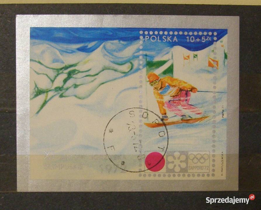 Znaczki pocztowe Polska 1972XI zimowe IO Sapporo łódzkie Łódź