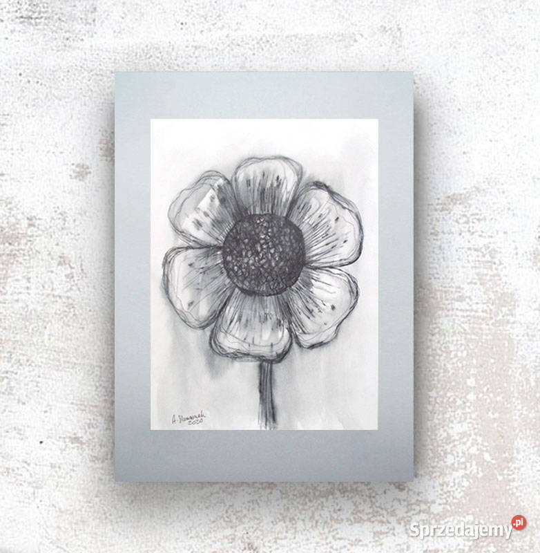 skandynawski rysunek do salonu szara grafika do sprzedam