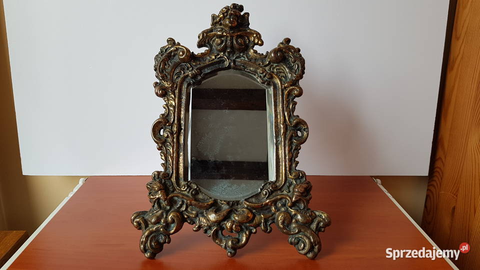 Stare mosiężne lusterko 2 z fazowanym szkłem Dąbrowa Górnicza