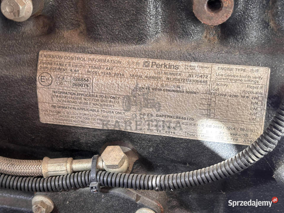 Perkins 1104D44T Silnik Kompletny G3PERKL0440125 Jastrzębniki sprzedam