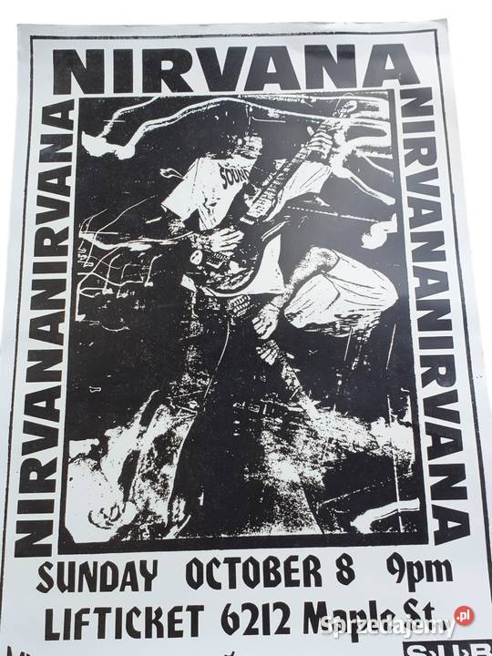 Stary plakat koncertowy NIRVANA unikat Cieszyn