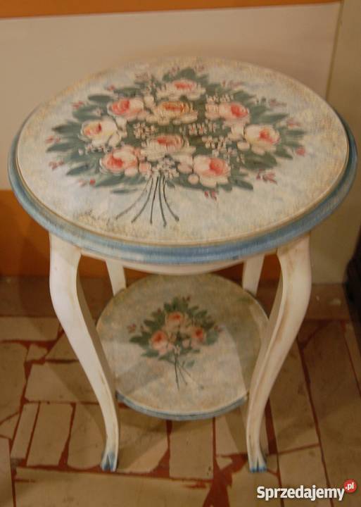 Piękny stolik ręcznie malowany shabby chic