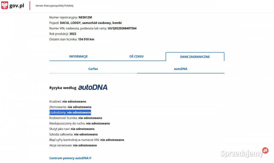 Dacia Lodgy Diesel Zarejestrowany Ubezpieczony 1461cm3