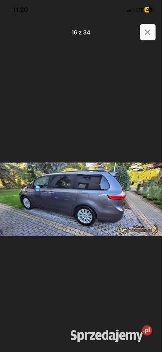 Toyota Sienna 35 V6 XLE 7Osobowa BenzynaLPG czujnik parkowania