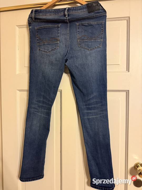 Jeansy męskie 3032 slim fit granatowe Carry z niebieski Częstochowa