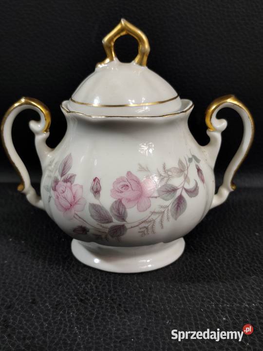 Piękna Porcelanowa Cukiernica w Róże FP Zajear Poddębice