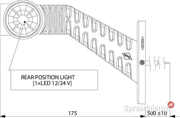 Lampa obrysowa LED lewa 0714W 1224V biała małopolskie Kamionna sprzedam