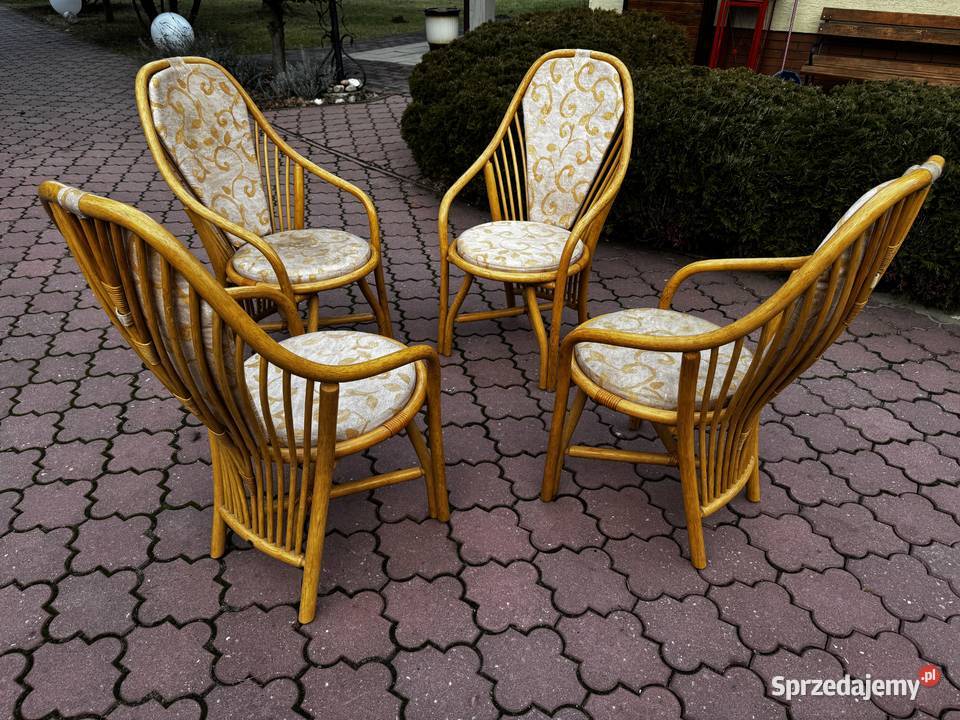 Krzesła rattanowe fotele do stołu rattan ogród Garwolin